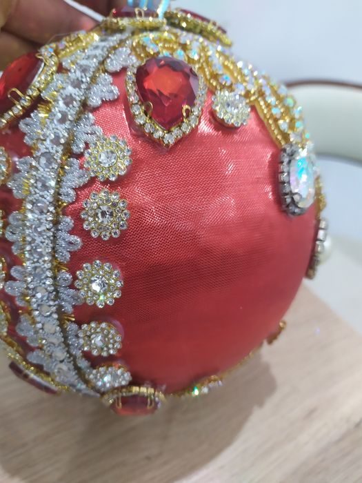 Bombka styropianowa ze szkiełkami 17 cm