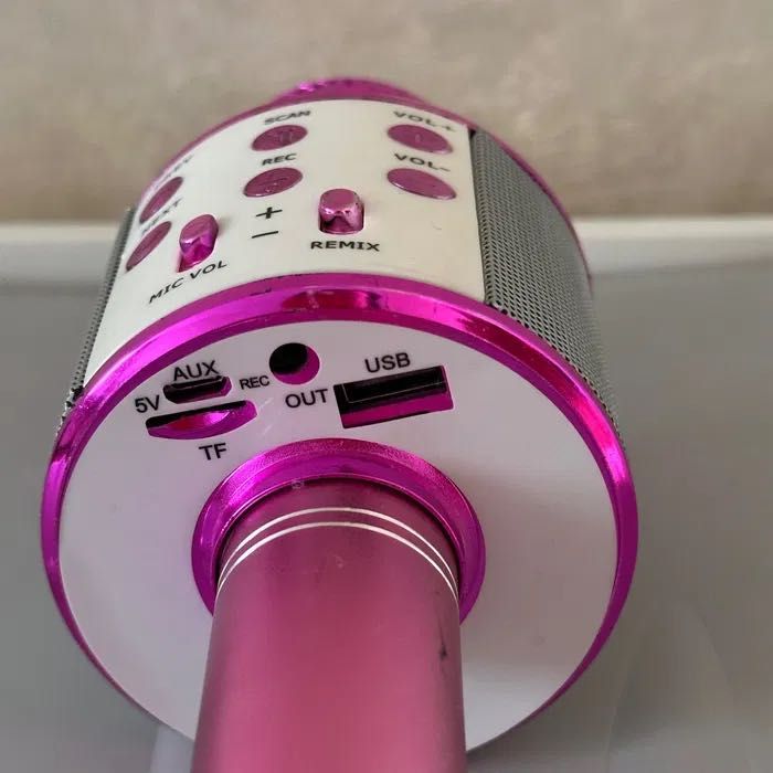 Микрофон караоке Ws-858, детский микрофон блютуз Bluetooth
