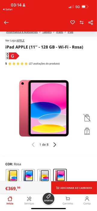 Ipad rosa 16 lindo