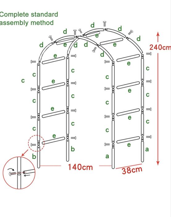 Luk rozany na kwiaty  skladany 240x140x38