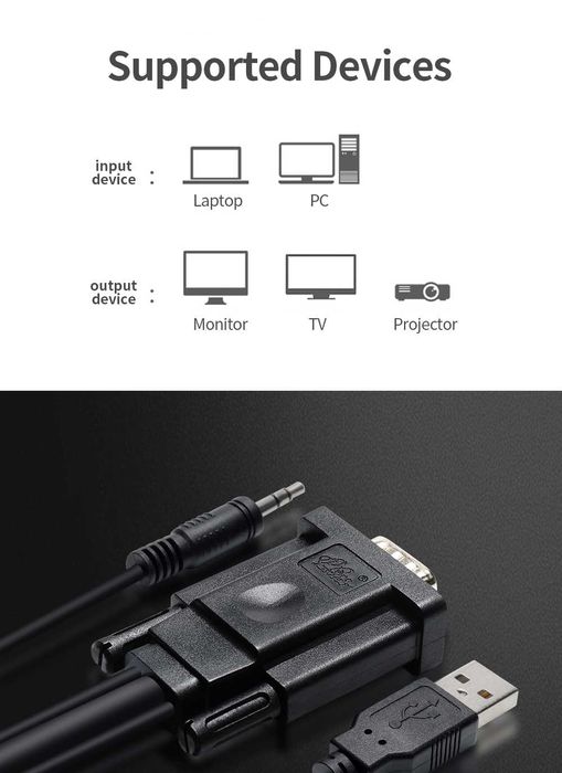 VGA в VGA HDMI сплиттер с 3,5 мм . Опора к ДВОЙНОМУ ЭКРАНУ .