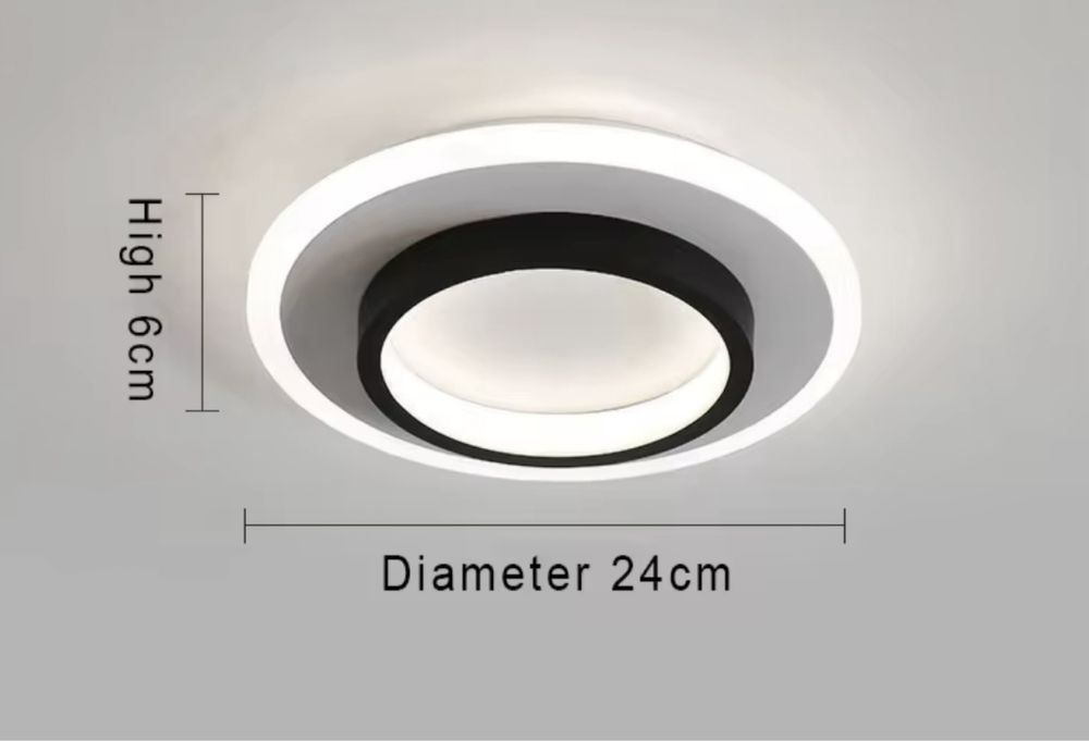 Знижка! Світильник люстра лед чорна 24 ват., 5-12 м2.