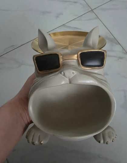 figurka buldog francuski miska na klucze taca ozdobny pies