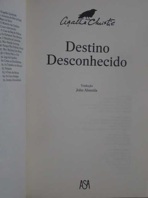Destino Desconhecido de Agatha Christie - 1ª Edição