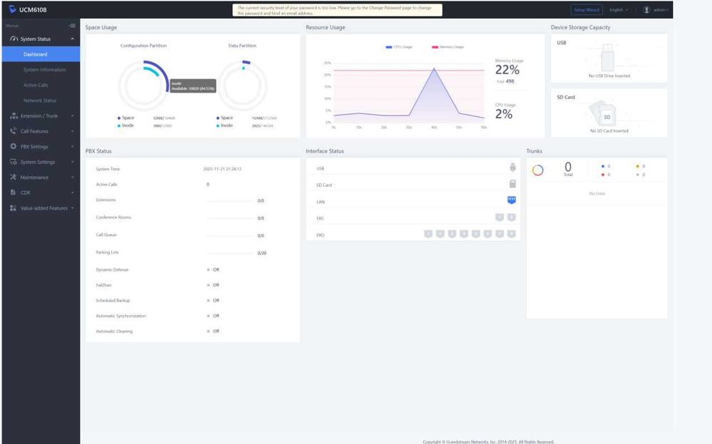 Grandstream UCM6108 IP-ATC