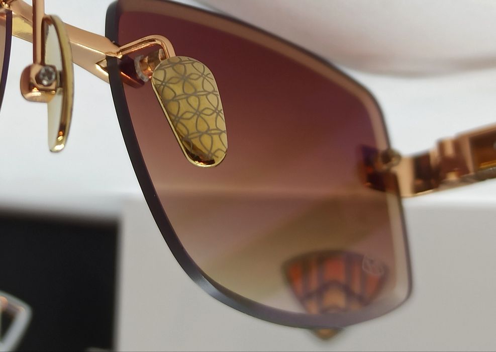 Maybach брендовые очки унисекс коричневый градиент в золоте дужки беж