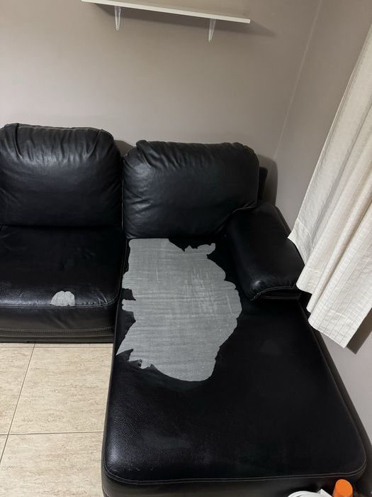 Sofá de pele / Preto