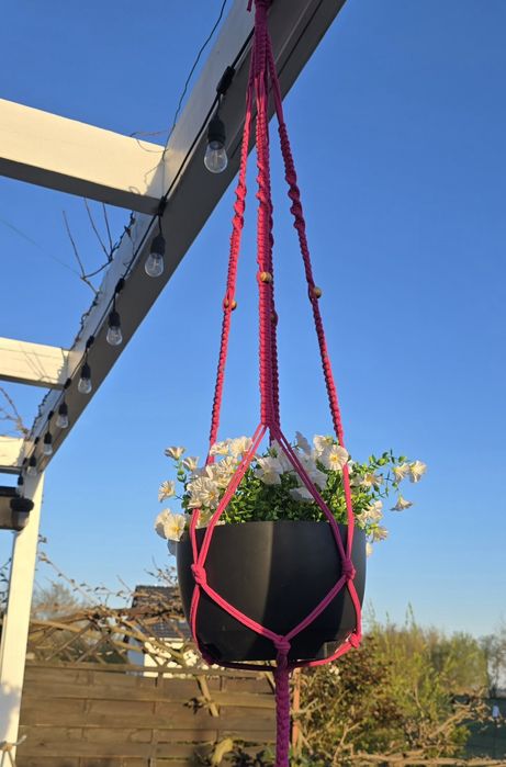 Długi kwietnik , hand made, na dużą doniczkę