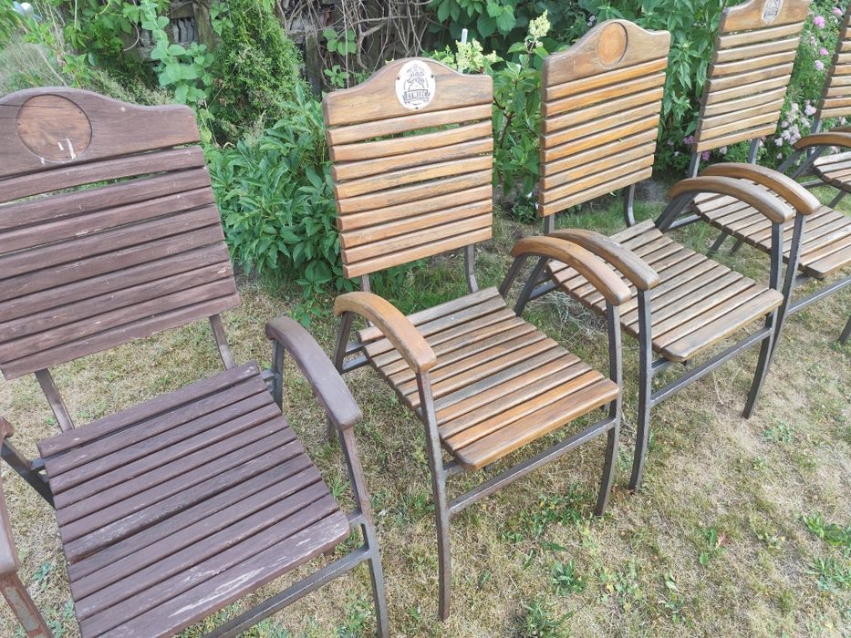 7 szt bardzo solidnych krzeseł ogrodowych "Żywiec"