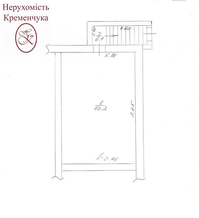 Продаж / приміщення, цокольний поверх- 50.2м2