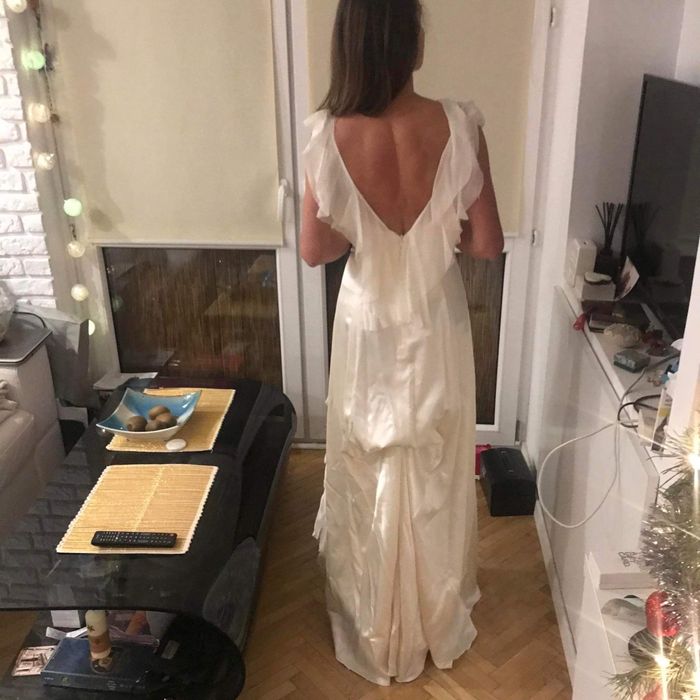 Suknia ślubna jedwabna Polska projektantka ***Okazja***