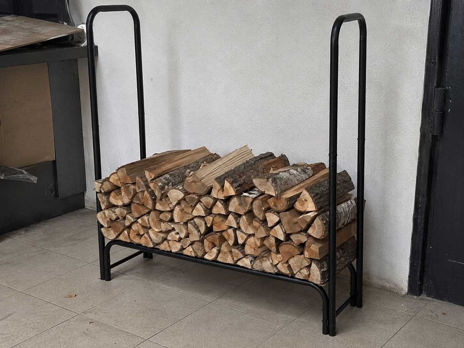 Metalowy Stojak na Drewno Kominkowe Opałowe 124 cm