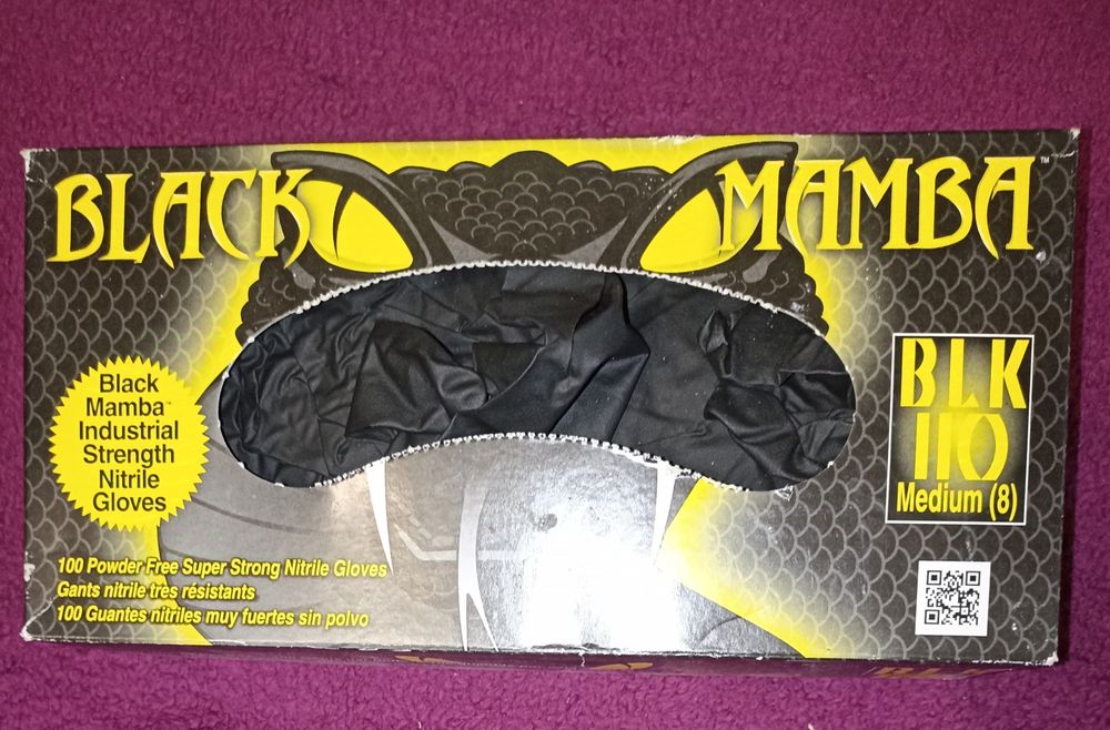 BLACK MAMBA толстые рабочие качественные рукавички механика L 100PCS