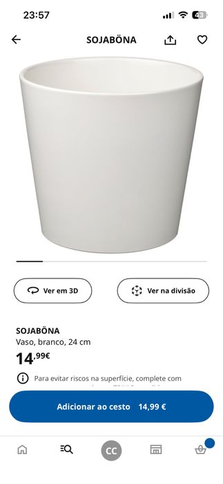 Vaso branco novo ikea