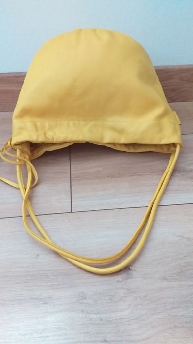 FURLA MAŁA oryginalna skóra naturalna skórzana torebka worek żółta