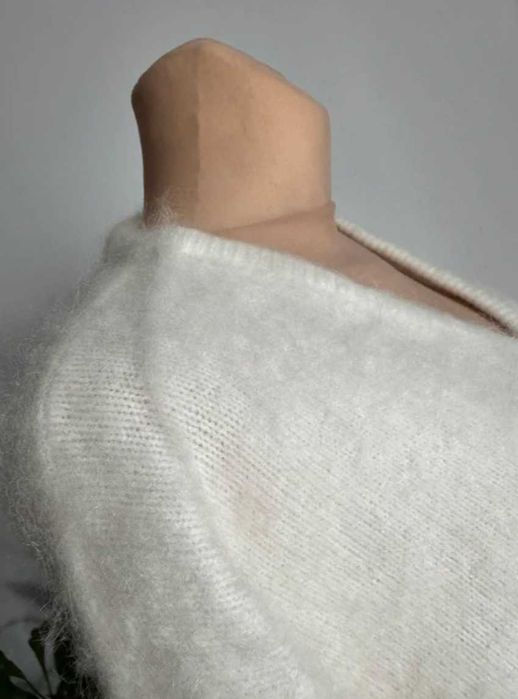 Kremowy sweter oversize wełna i moher