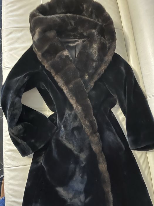 Оксамитова шуба халат під норку