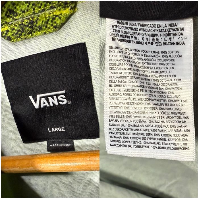 Чоловіча куртка вітровка овершот VANS Torrey Skate Acid Wash Jacket оригінал розмір L новий стан зелений колір