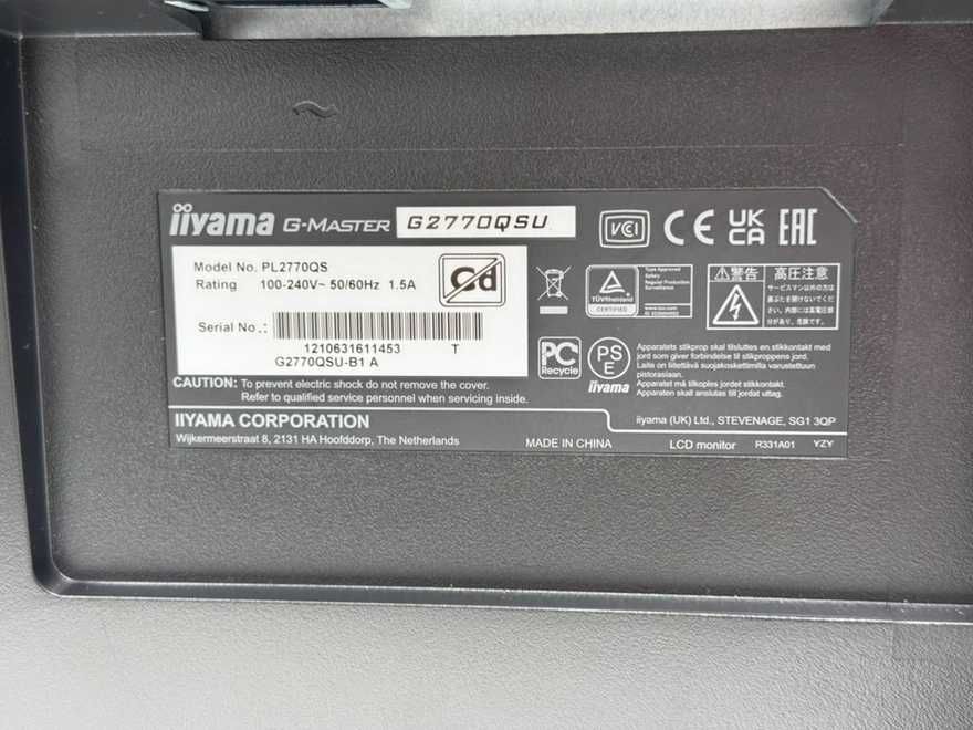 Monitor IIYAMA G-Master GB2770QSU-B1 27" 2560 x 1440px 165Hz FASON Rzgowska 12