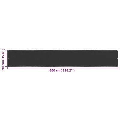 vidaXL Parawan ogrodowy HDPE 90x600 cm Antracyt