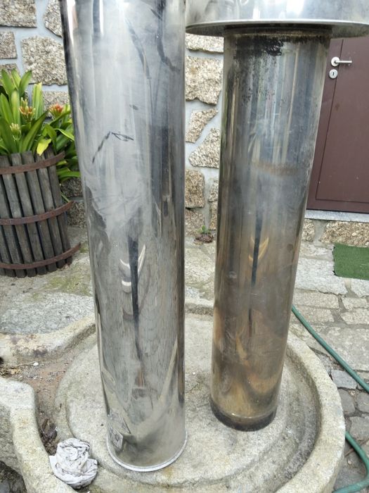 Tubos de inox  para chaminé com isolamento térmico de 21 cm de diâmetr