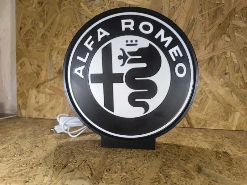 Lightbox Luminaria decorativa Alfa Romeo 2cores