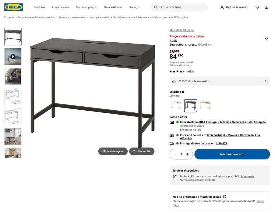 Secretária Alex ikea