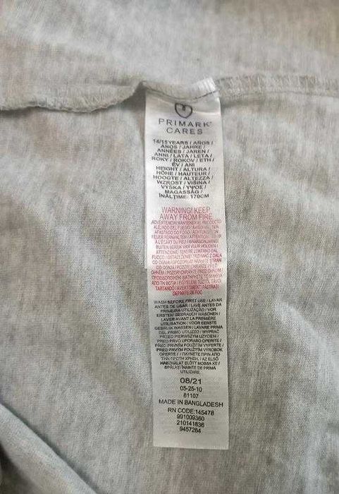 Світло-сірий реглан лонгслив primark на хлопчика 14-15 років