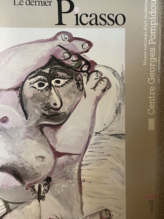 Cartaz Picasso do Centre Pompidou emoldurado (1987)