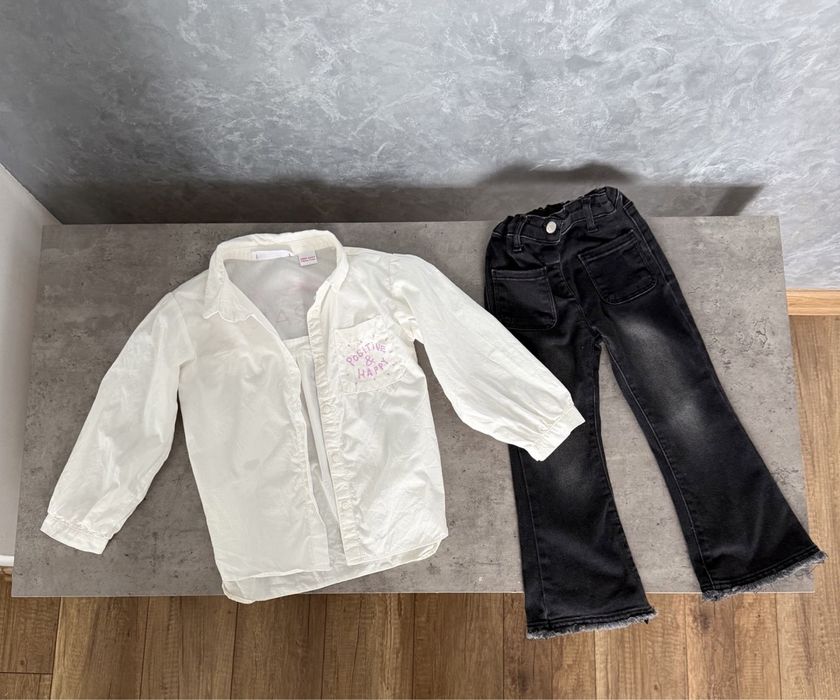 Zara рубашка, брючки для дівчинки