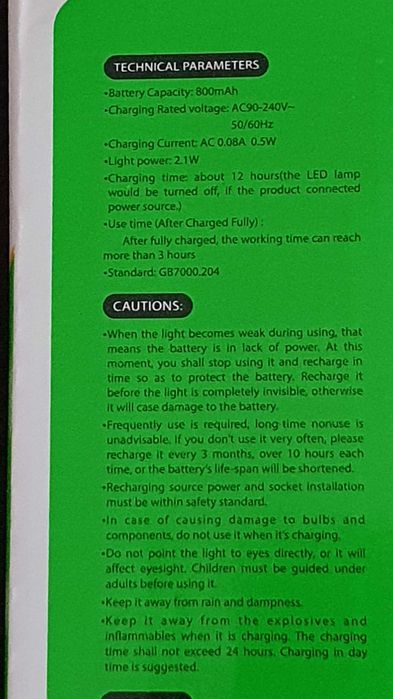 Led dobrável e recarregável para secretária