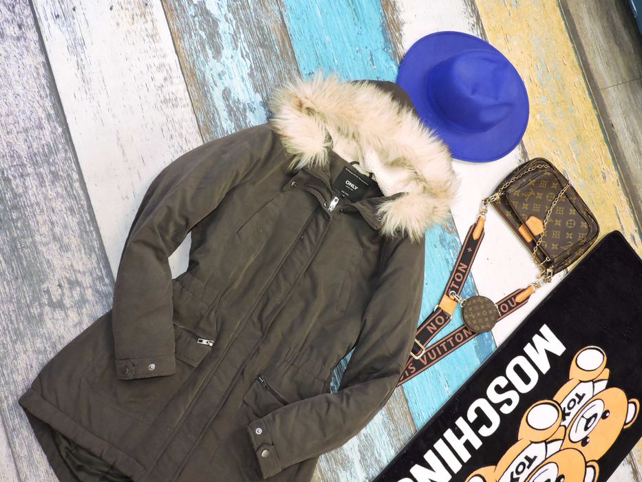 Only Zimowa kurtka parka futerko M