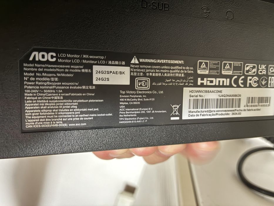 Monitor AOC 24G2S 165hz