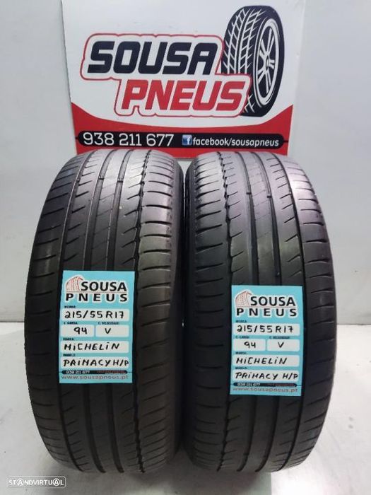 2 pneus semi novos 215-55r17 michelin - oferta dos portes