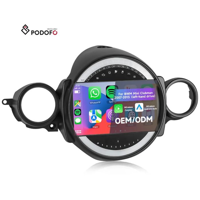 Rádio Android Mini R55 Clubman 2007-13 CARPLAY WIFI GPS 4/64GB BT novo