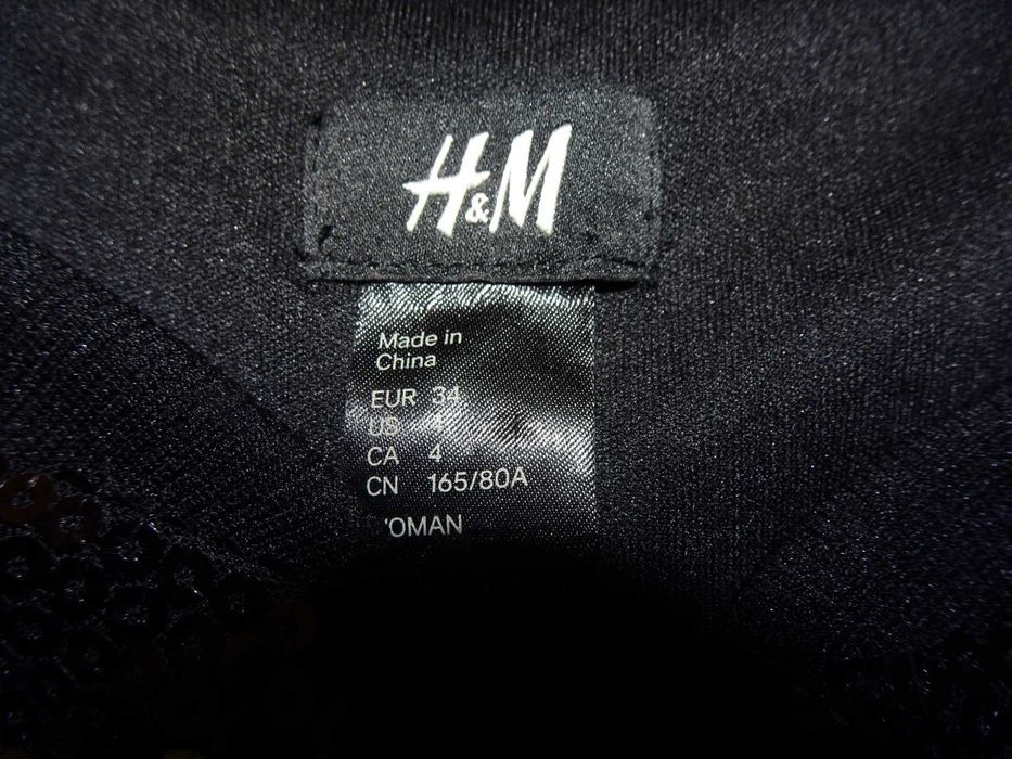 H&M bluza, bluzka z cekinami elegancka r.34/xs