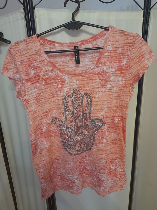 T-shirt marmurkowy cyrkonie