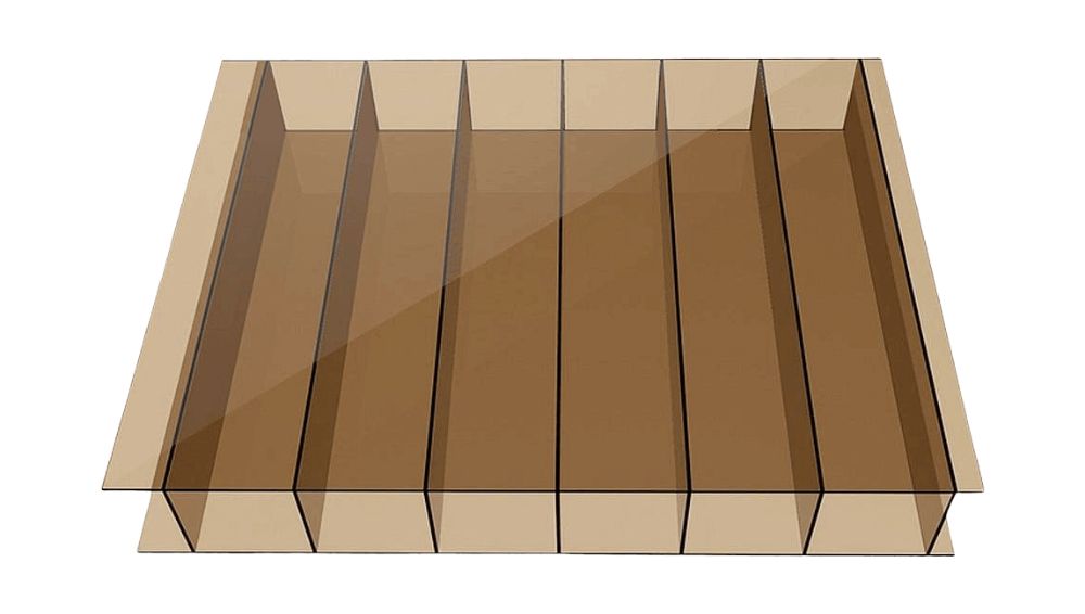 Poliwęglan komorowy brązowy 8 mm, UV, 2.10*6m