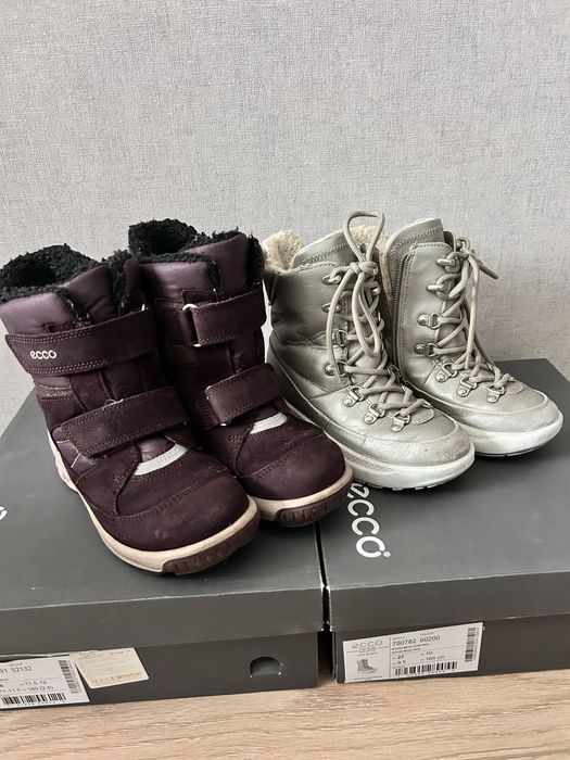 Сапоги ботинки 27 р  29 р Ecco черевики чоботи кожаные нубук зимние