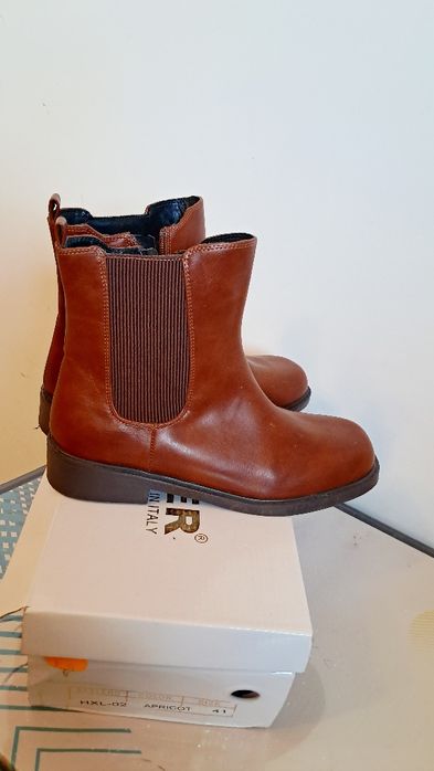 Botki  sztyblety  brązowe