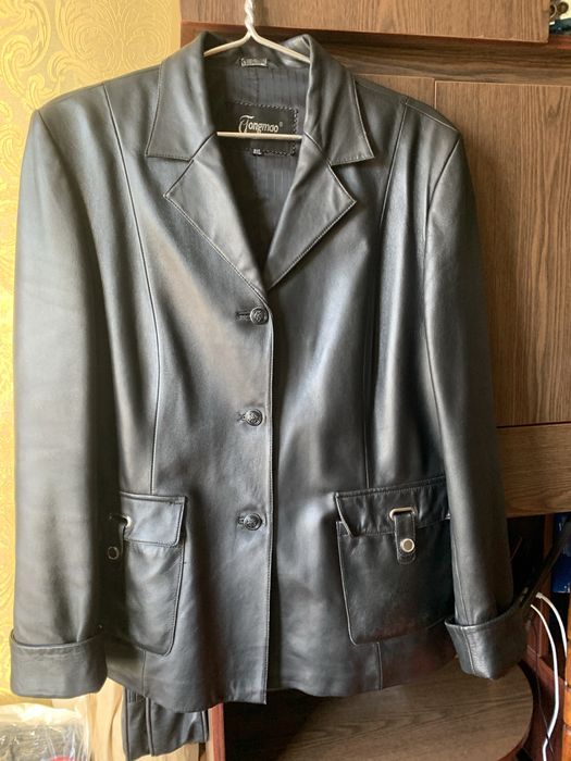 Пиджак кожаный женский   50-52раз.