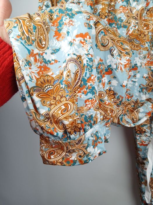 Spodnie damskie 3/4 XL wzór paisley lekkie letnie boho