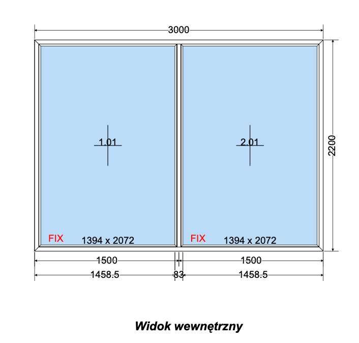 Okno PCV witryna 3000x2200mm, fix+fix, dolnośląskie, cała Polska!