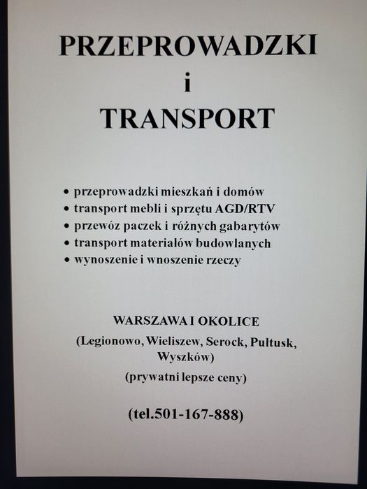 Przeprowadzki i transport