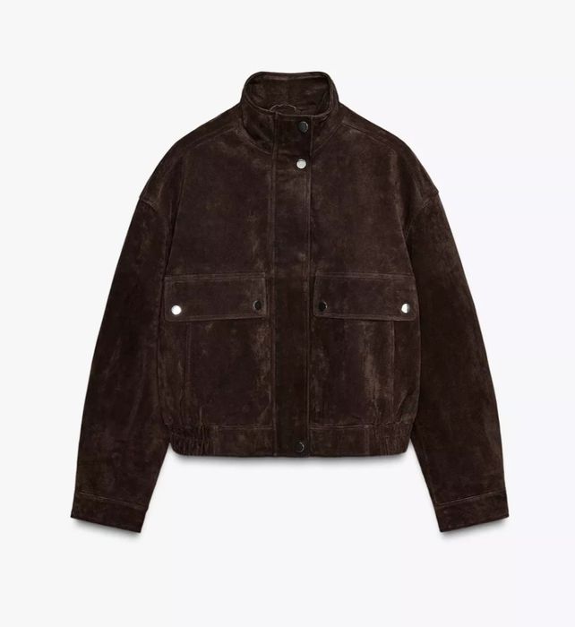 Замшева куртка Zara шоколад