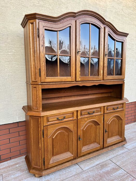 Witryna dębowa kredens regał biblioteka meble kuchenne komoda szafa st