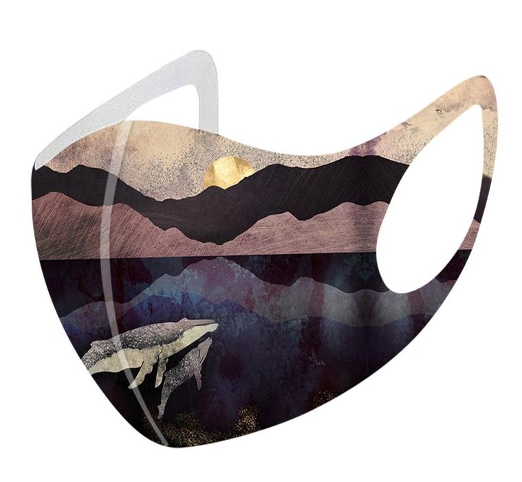 Многоразовая защитная маска с принтом кит, новая, распродажа