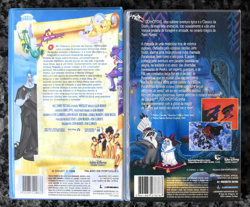 Lote 4 Disney - 7 filmes de animação em VHS