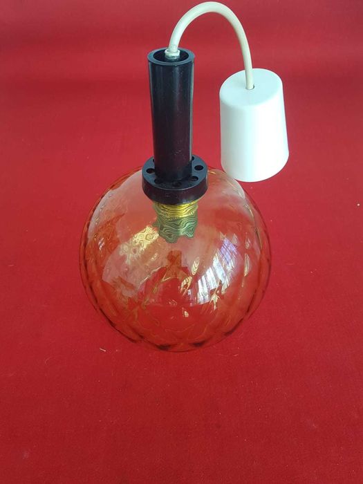 Lampa szklana wisząca lata 60/70 z czasów PRL