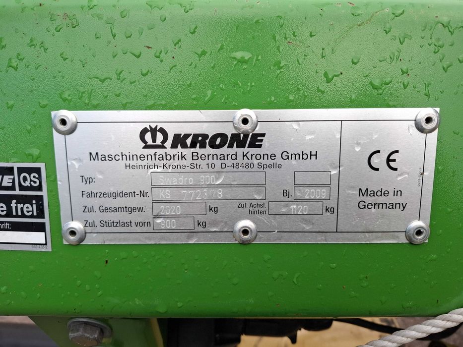 Zgrabiarka karuzelowa Krone Swadro 900 jak nowa